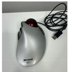 Microsoft Trackball Explorer Mouse / Wired Connection Compatible Via USB Or PS-2